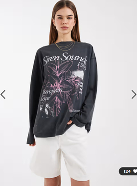 英国代购正品02.25 2026潮流导向 女装新款 休闲图案长袖舒适T恤