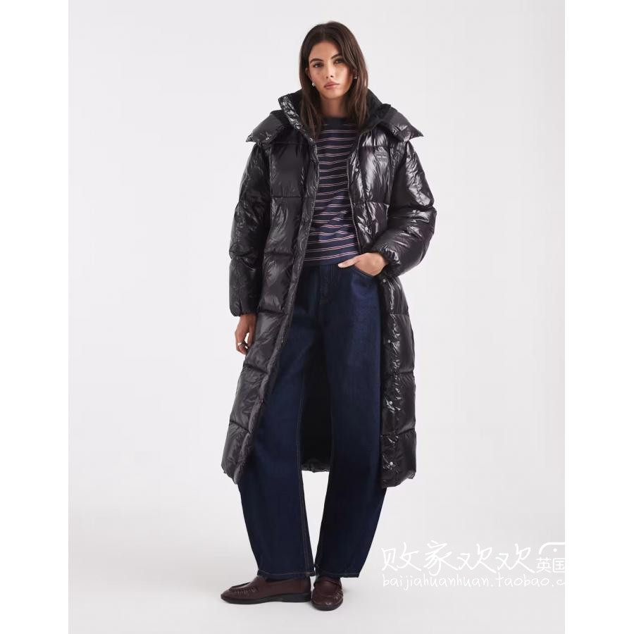 英国代购正品12.03 2025潮流导向 女装新款 连帽填充中长款大衣