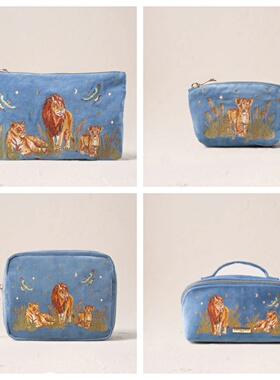 英国代购正品02.24 Lion Pride Wash Bag 刺绣狮子骄傲 化妆包