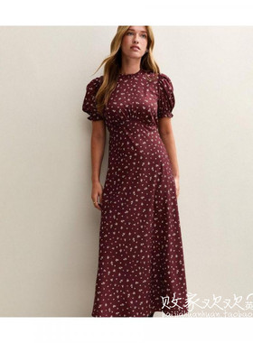 英国代购正品08.26 名品NL 女装新款 时尚碎花长款百搭连衣裙