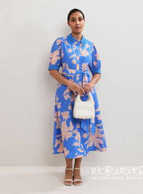 英国代购正品07.03 2025潮流导向 女装新款 时尚印花长款连衣裙