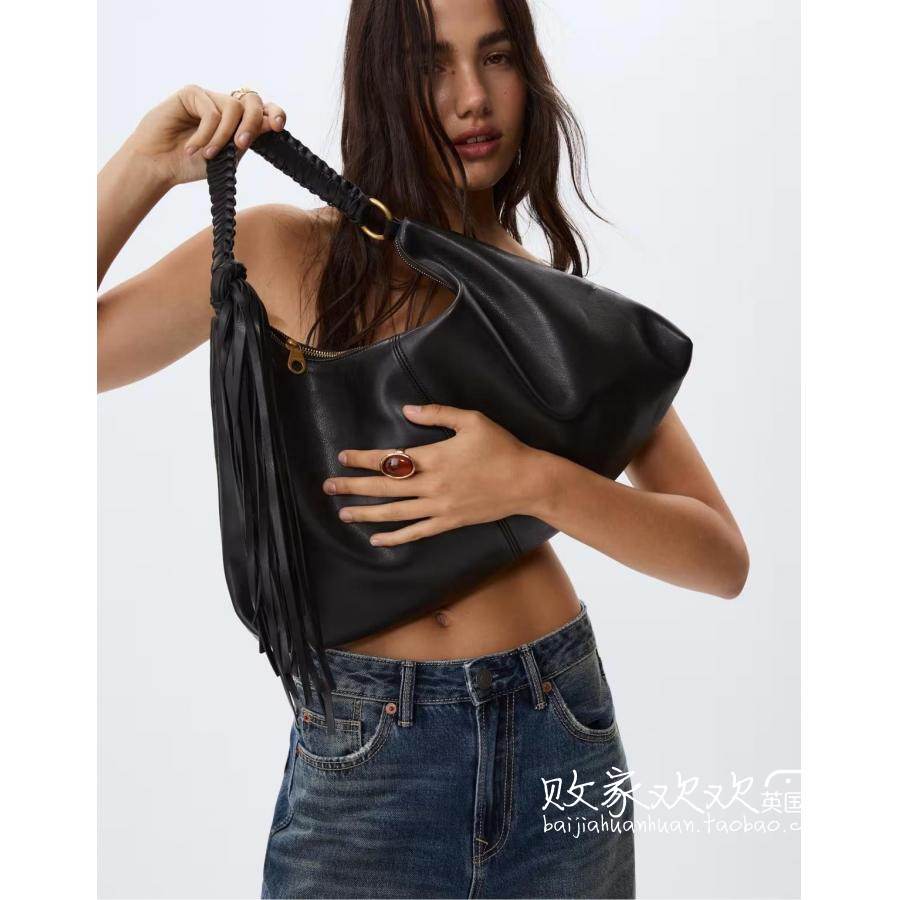 英国代购正品09.14 2025潮流导向 女包新款 流苏设计百搭手提包