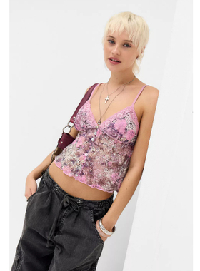 英国代购正品01.14 名品UO 女装新款 时尚吊带碎花舒适百搭背心