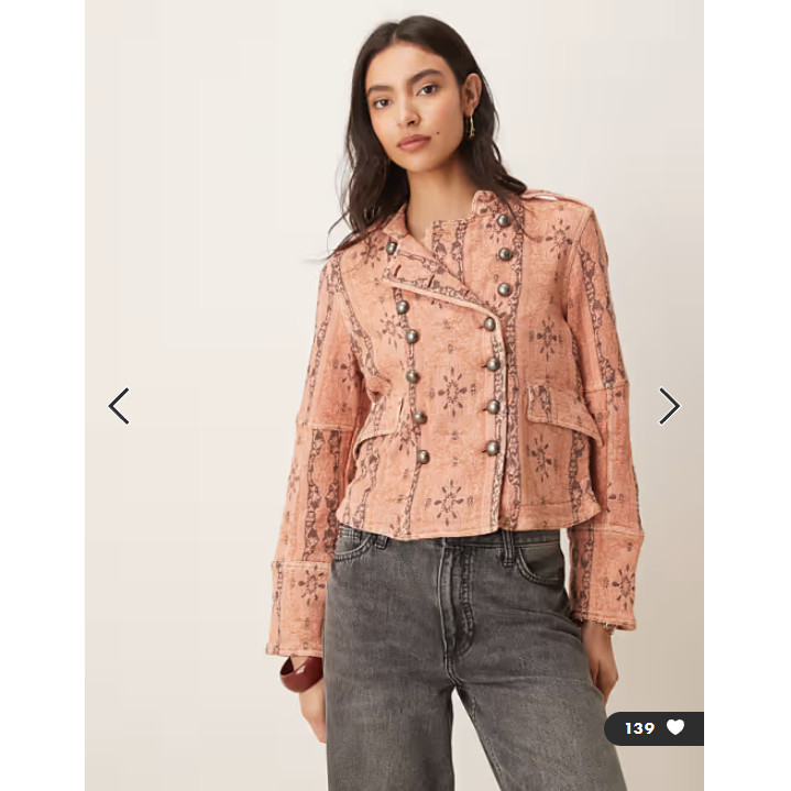 英国代购正品01.17 2026潮流导向 女装新款 设计印花短款百搭外套,女装/女士精品,短外套,淘宝优惠券,粉丝福利购,淘宝优惠卷