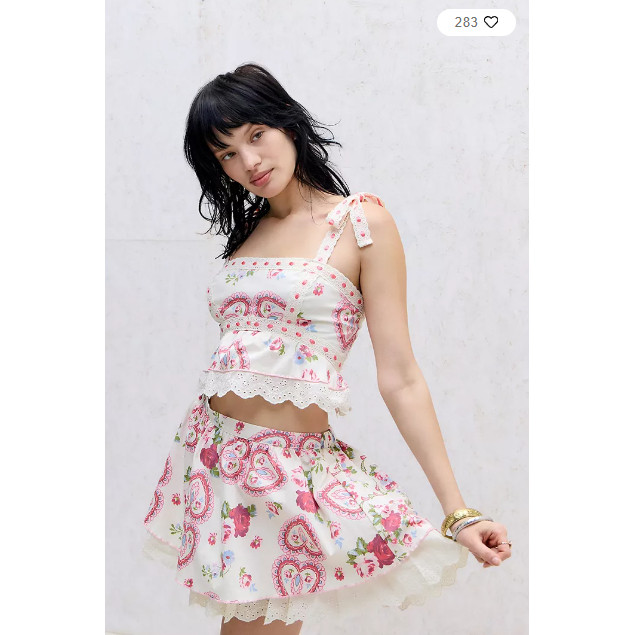 女装新款设计爱心印花裙子套装
