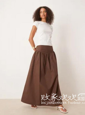 英国代购正品07.03 2025潮流导向 女装新款 时尚深色长款半身裙