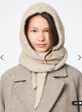 英国代购正品01.02 2026潮流导向 饰品新款 冬季针织兜帽围巾