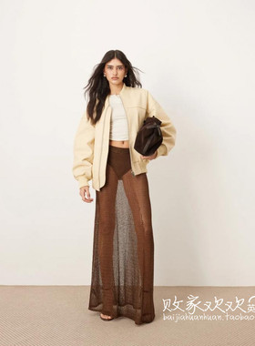 英国代购正品04.01 2025潮流导向 女装新款 设计半透视半身裙