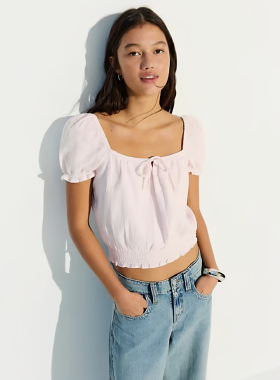 英国代购正品04.08 2026潮流导向 女装新款 泡泡短款舒适小衫上衣