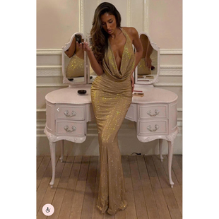 英国代购正品01.11 名品ohpolly 女装新款 露背闪亮礼服连衣裙