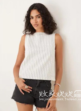 英国代购正品07.02 2025潮流导向 女装新款 休闲条纹舒适百搭背心