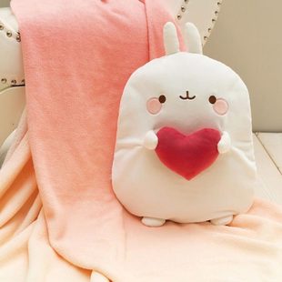 MOLANG 12.23 Fleece Blanket 爱心兔子 英国代购 毯子和枕头 正品