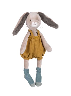 英国代购正品05.15 Moulin Roty Soft Toy 穿背带的兔子 毛绒玩偶