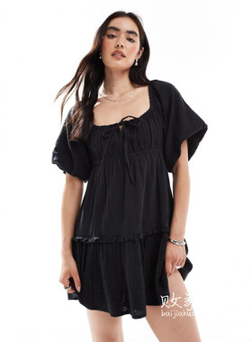 英国代购正品07.02 2025潮流导向 女装新款 时尚深色迷人连衣裙