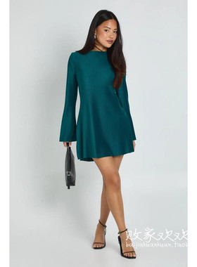 英国代购正品12.12 名品Boohoo 女装新款 时尚设计长袖迷人连衣裙