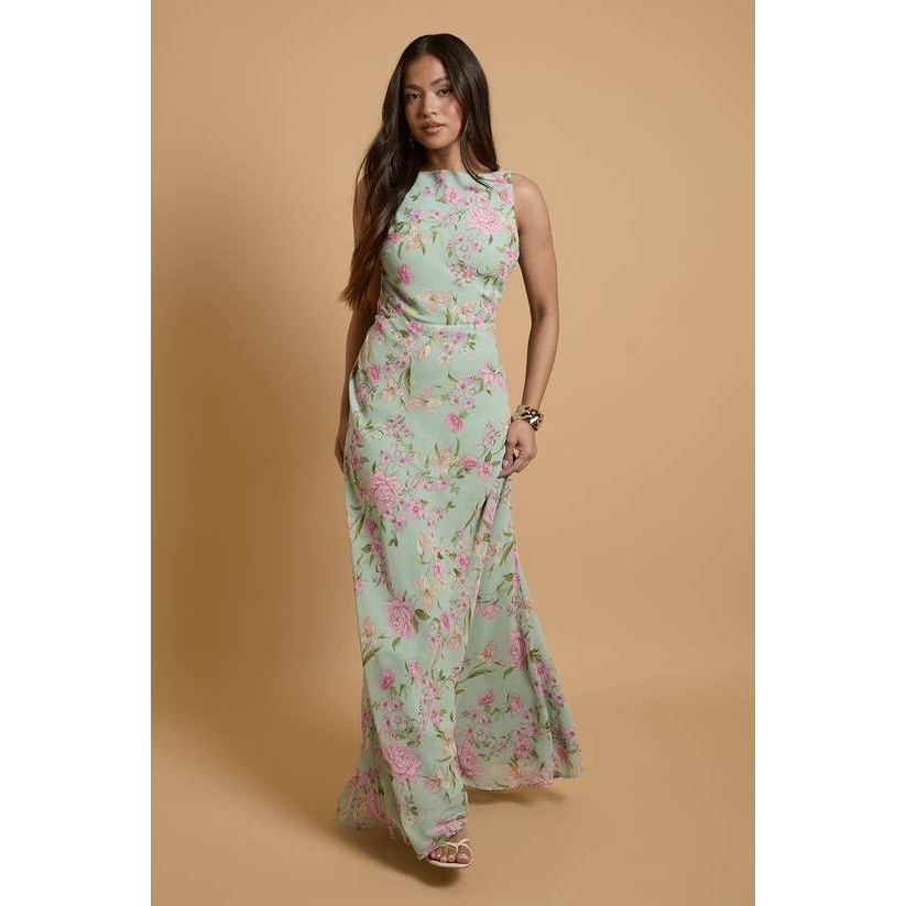 英国代购正品06.21 名品PL 女装新款 设计碎花长款百搭连衣裙