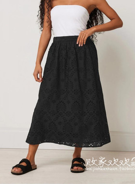 英国代购正品04.02 名品NEXT 女装新款 深色长款百搭半身裙