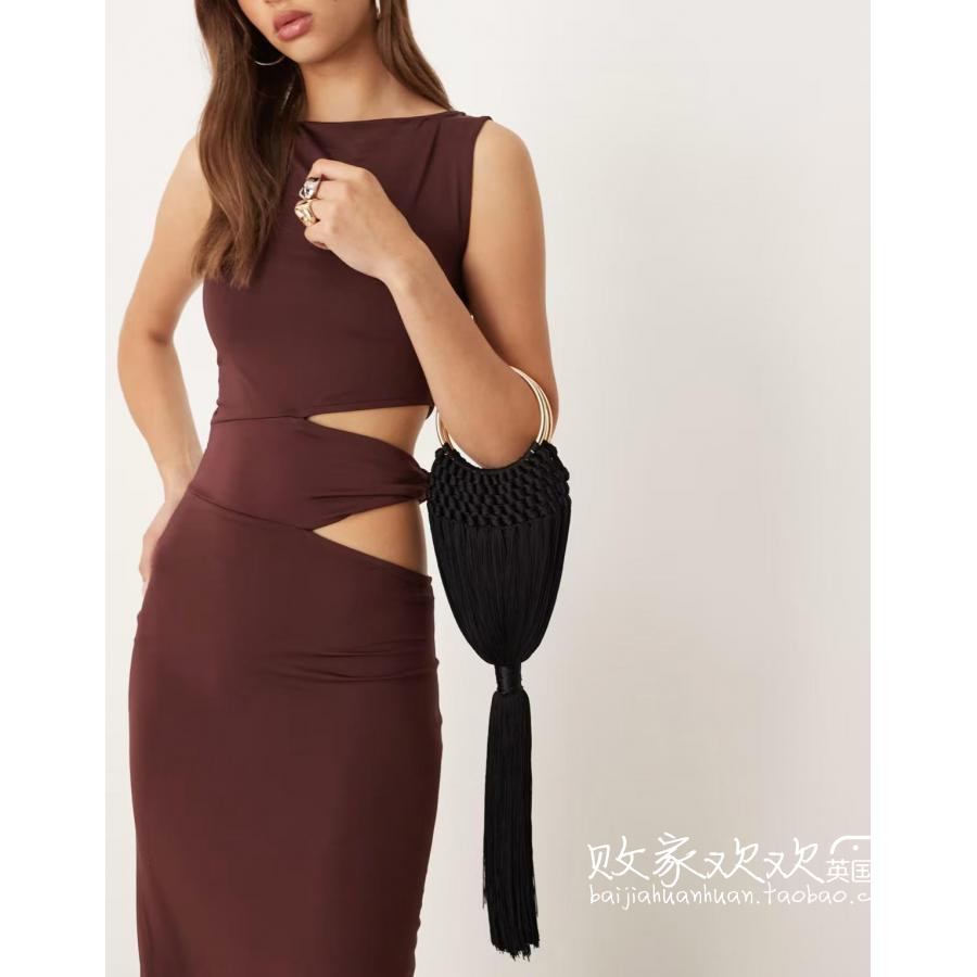 英国代购正品09.07 2025潮流导向 女包新款 编织流苏设计手提包