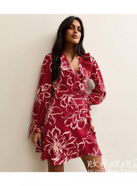 英国代购正品10.09 名品NL 女装新款 时尚印花迷人百搭连衣裙