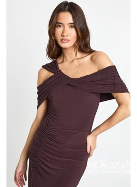 英国代购正品12.12 名品Boohoo 女装新款 时尚设计长款百搭连衣裙