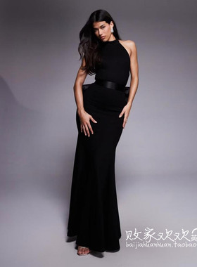 英国代购正品12.06 2025潮流导向 女装新款 设计露背长款连衣裙