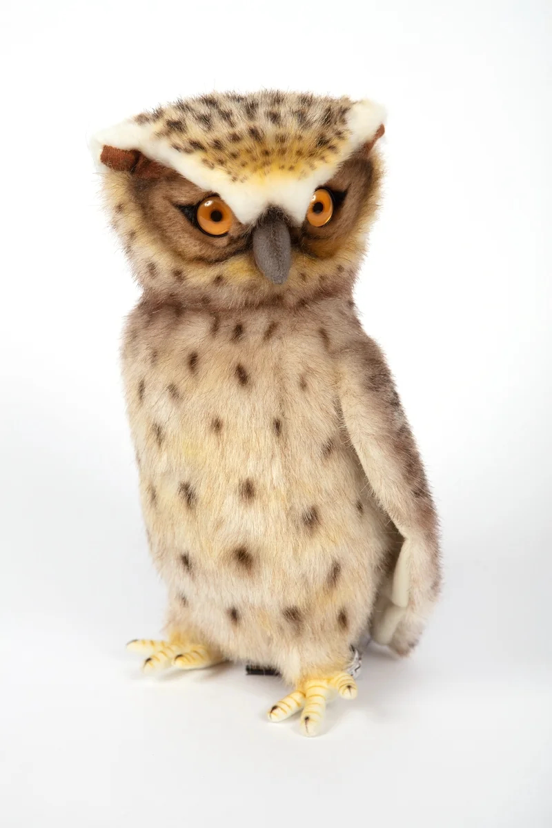 英国代购正品03.30 Hansa 6767 Fish Owl 鱼鸮可动头仿真毛绒玩具
