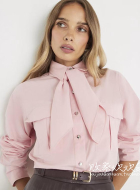 英国代购正品10.06 2025潮流导向 女装新款 时尚系结长袖舒适衬衫