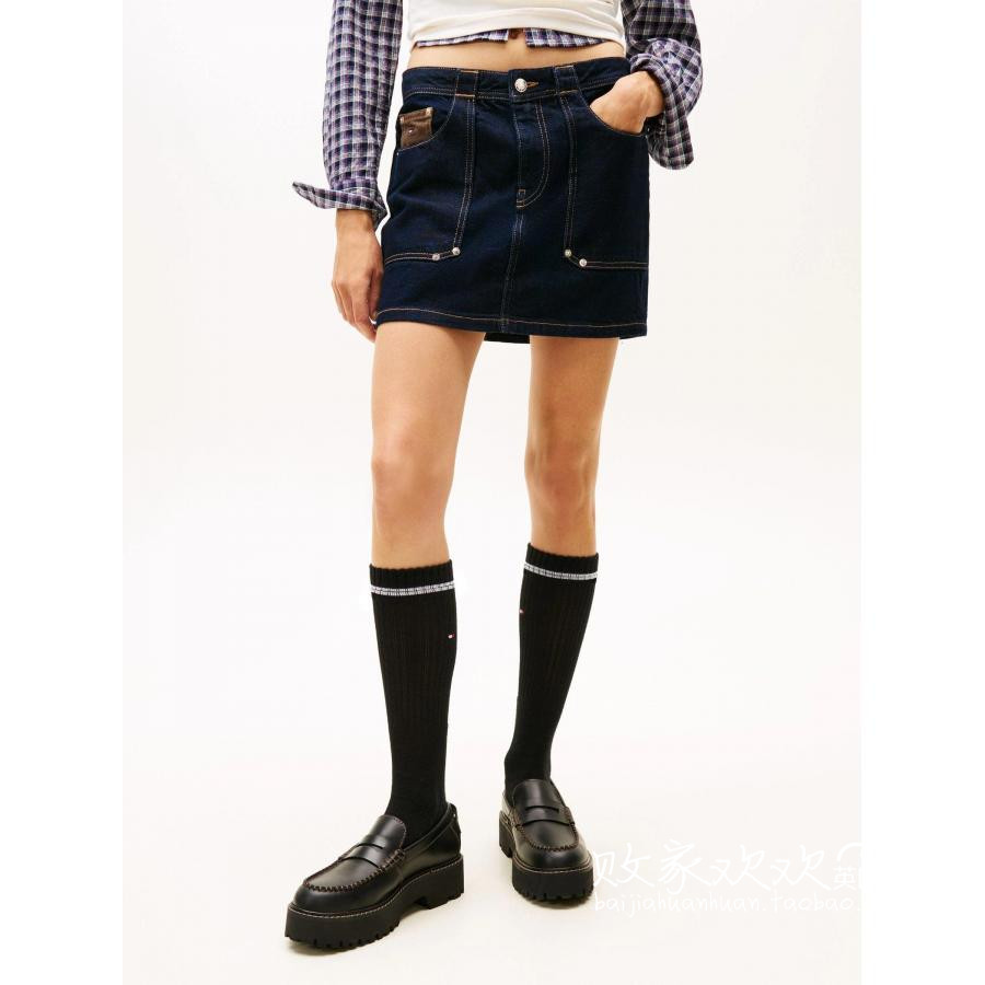 英国代购正品11.17 名品NEXT 女装新款 设计牛仔风迷笛半身裙