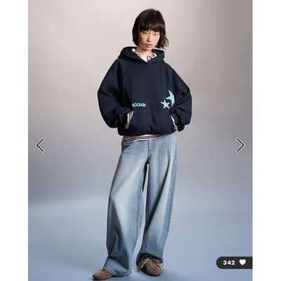 女装新款连帽姆明图案长袖卫衣