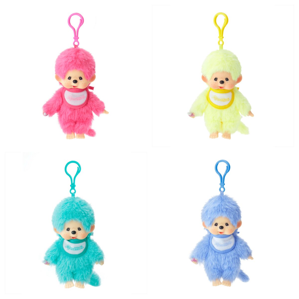 英国代购正品08.20 Monchhichi - Lacie Satin 蒙奇奇毛绒钥匙扣