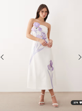 英国代购正品02.04 2026潮流导向 女装新款 花卉贴花定制连衣裙