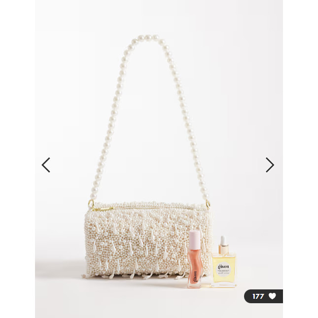 英国代购正品02.27 2026潮流导向 女包新款 珍珠设计拉链单肩包