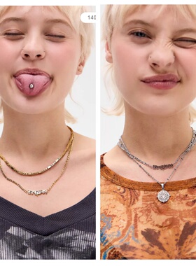 英国代购正品01.14 名品UO 饰品新款 时尚字母设计金银色百搭项链