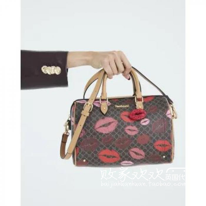 英国代购正品11.18 名品ER 饰品新款 设计唇印老花手提包斜挎包