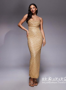 英国代购正品11.04 2025潮流导向 女装新款 吊带长款设计连衣裙