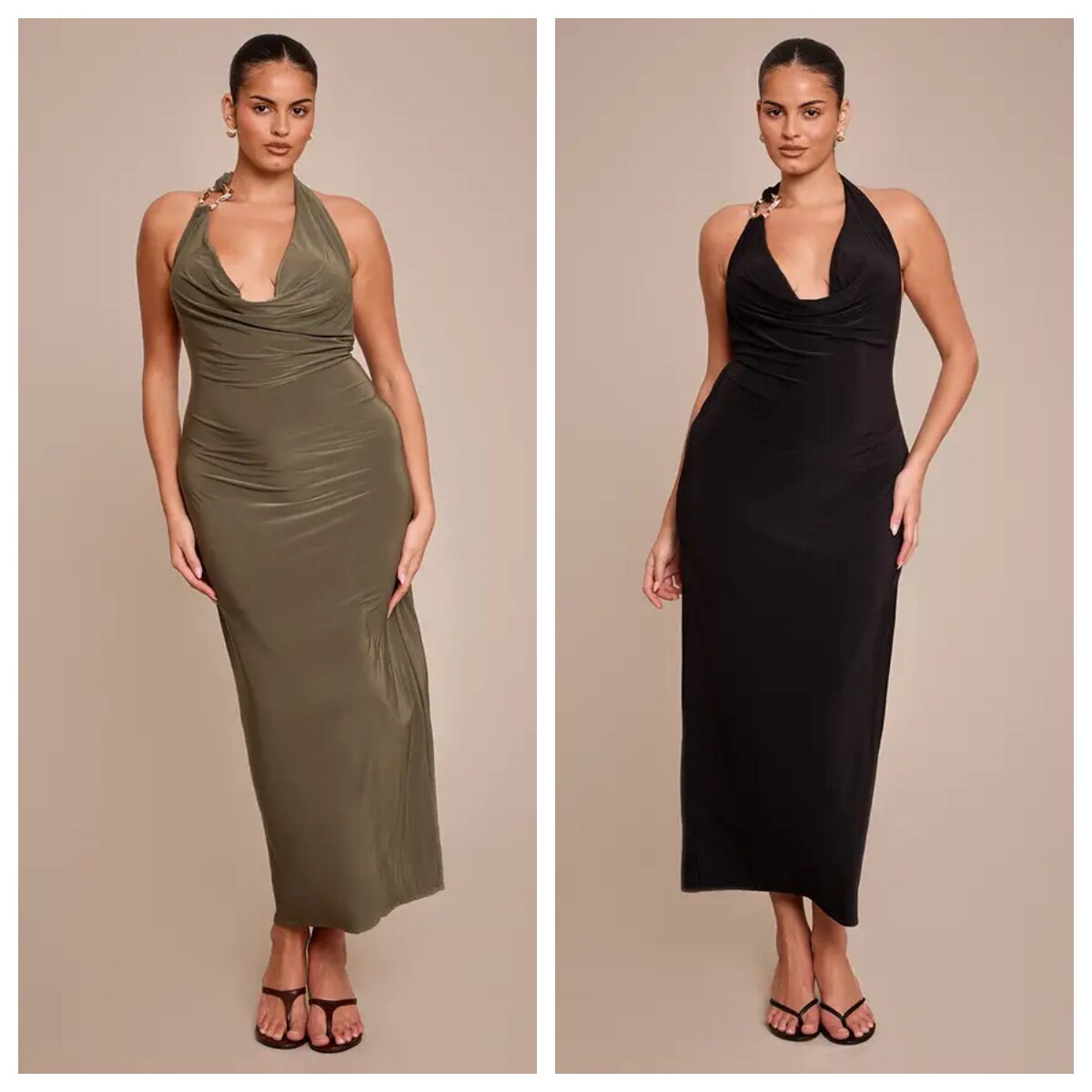 英国代购正品03.27 名品PL 女装新款 时尚露背长款设计连衣裙2色