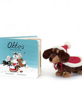 英国正品代购 01.22 jellycat Snowy Christmas腊肠狗圣诞书套装