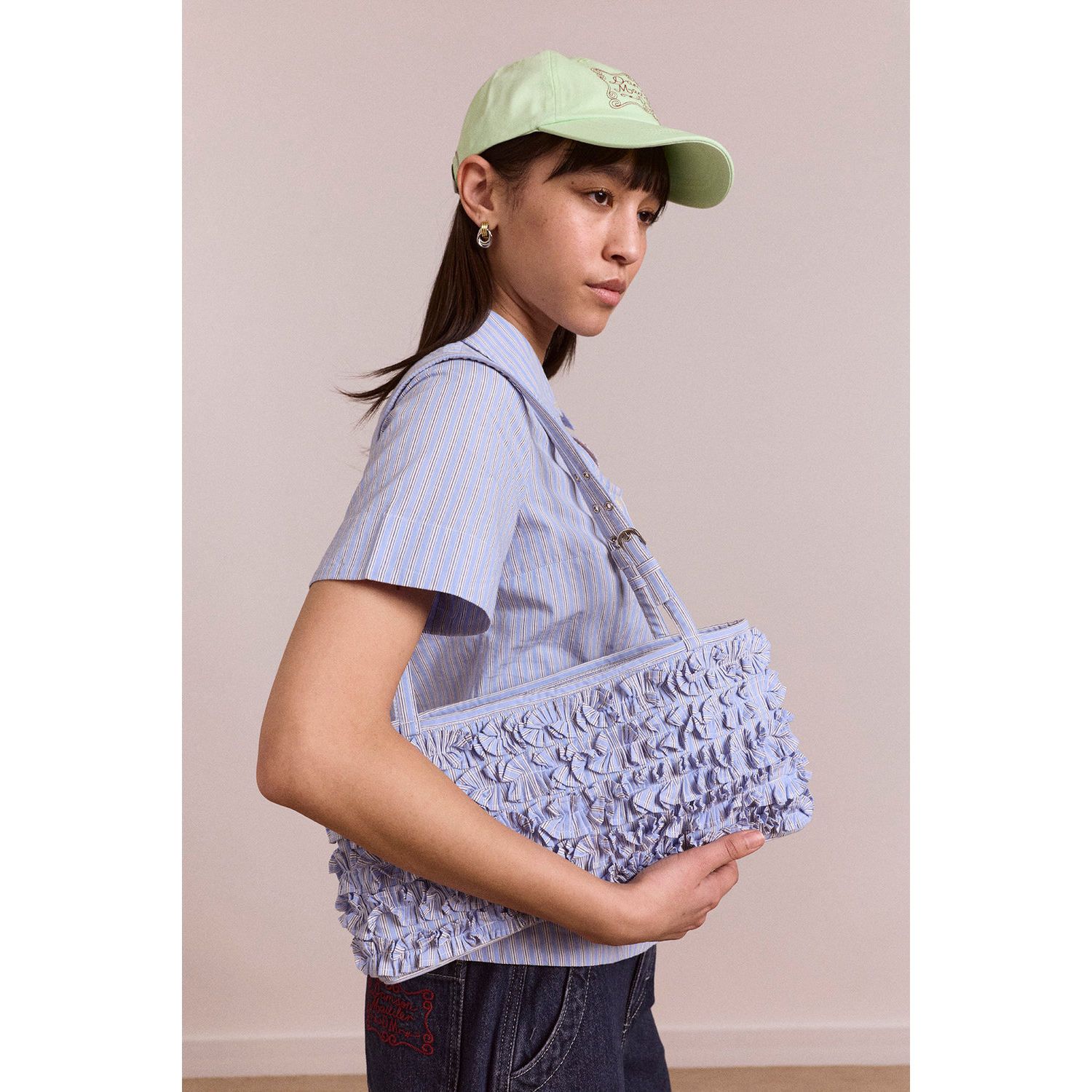 英国代购正品04.23 名品DM 女包新款 潮牌褶皱花瓣设计百搭单肩包