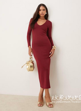 英国代购正品09.10 2025潮流导向 女装新款 设计修身中长款连衣裙