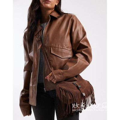 英国代购正品11.29 2025潮流导向 饰品新款 流苏绒面设计斜挎包