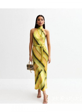 英国代购正品03.24 2025潮流导向 女装新款 设计斜纹长款连衣裙