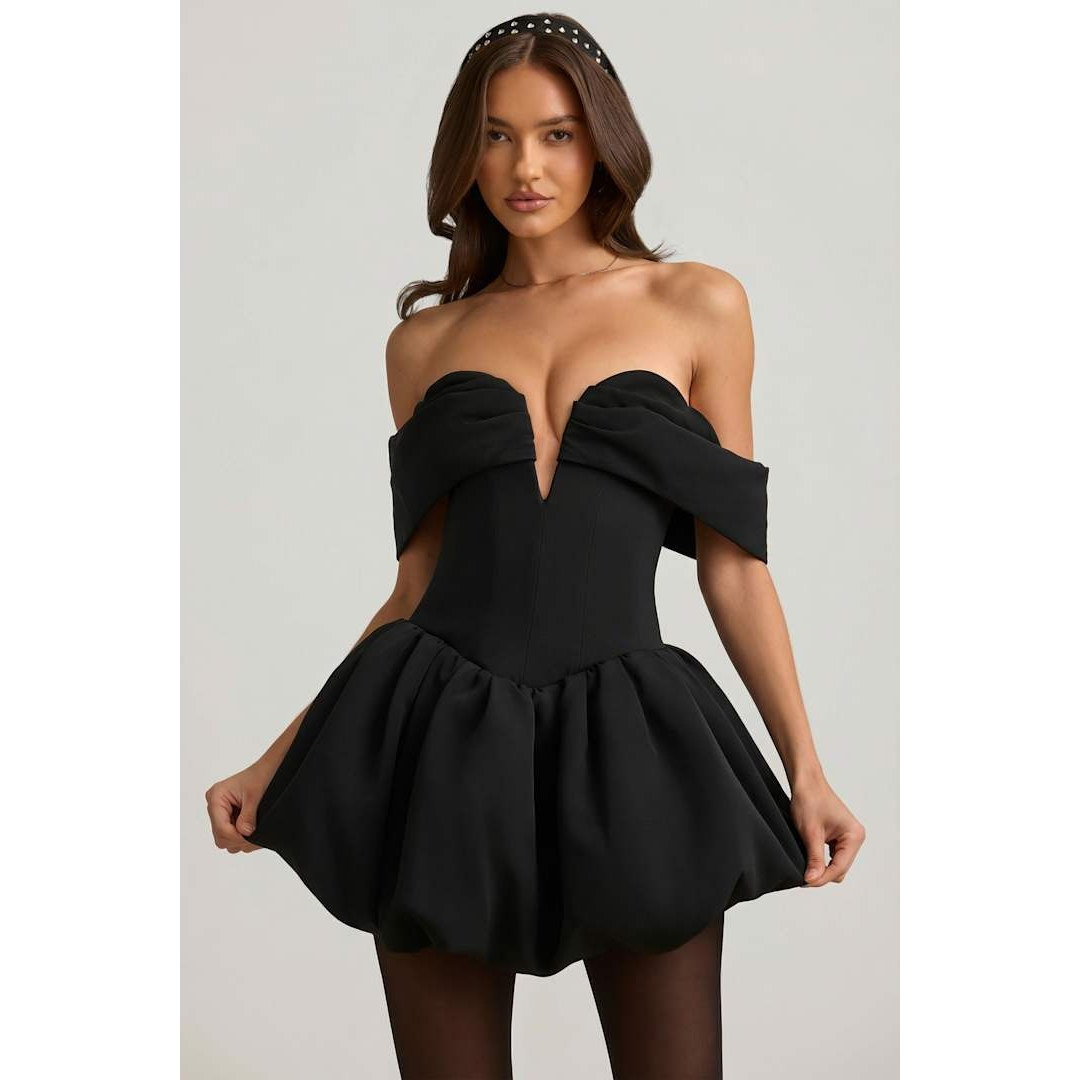英国代购正品04.27 名品ohpolly 女装新款 一字肩设计公主连衣裙