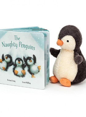 英国代购正品03.03 jellycat The Naughty Penguins 企鹅和书套装