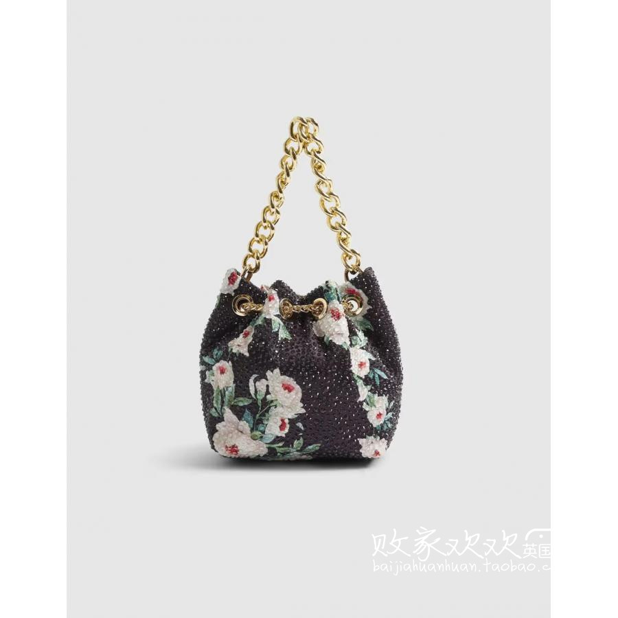 英国代购正品11.24 2025潮流导向 女包新款 设计花迷你桶包手提包