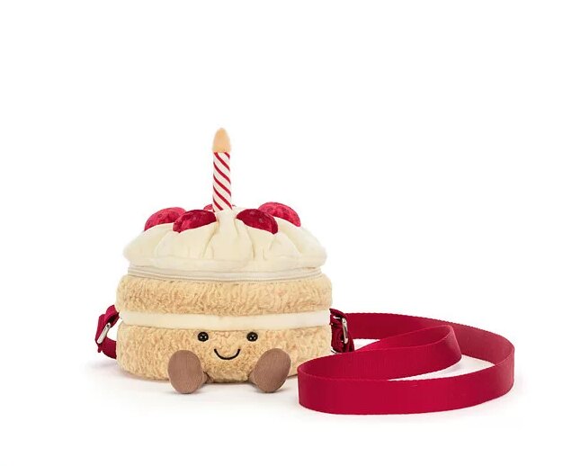英国代购正品07.11 Jellycat趣味生日蛋糕挎包毛绒玩偶单肩包礼物