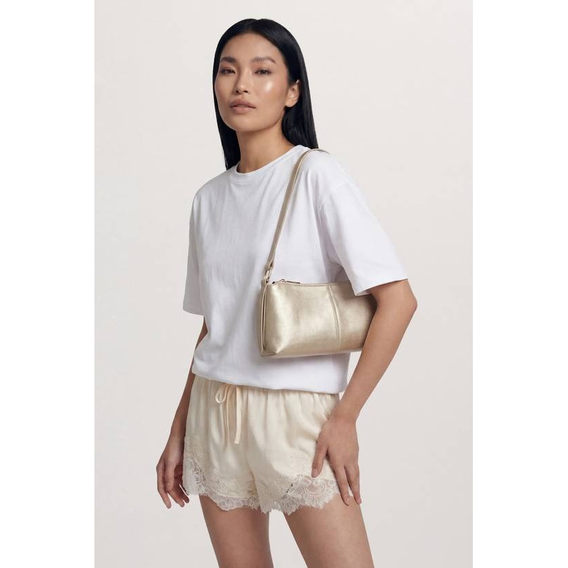 英国代购正品07.08 名品PL 女装新款 金色拉链迷你设计单肩包
