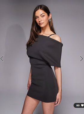 英国代购正品01.24 2026潮流导向 女装新款 设计一字肩迷笛连衣裙