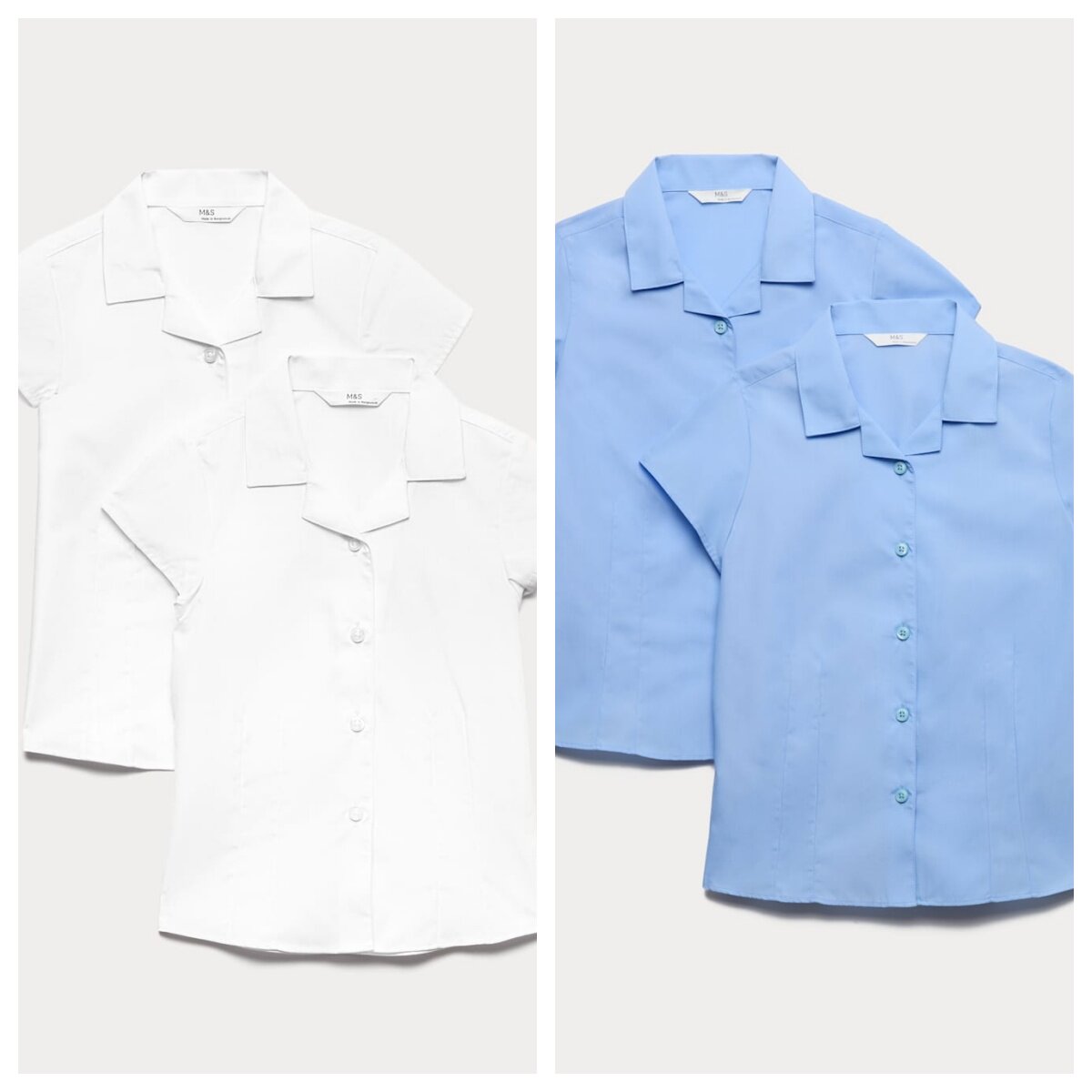 英国代购正品07.04 名品MS 女装新款 2件装女童易熨翻领校服衬衫