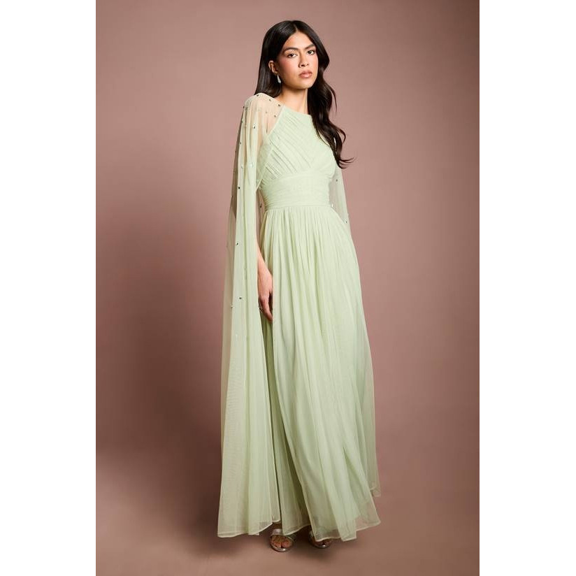 英国代购正品07.28 名品PL 女装新款 设计披肩礼服长款连衣裙