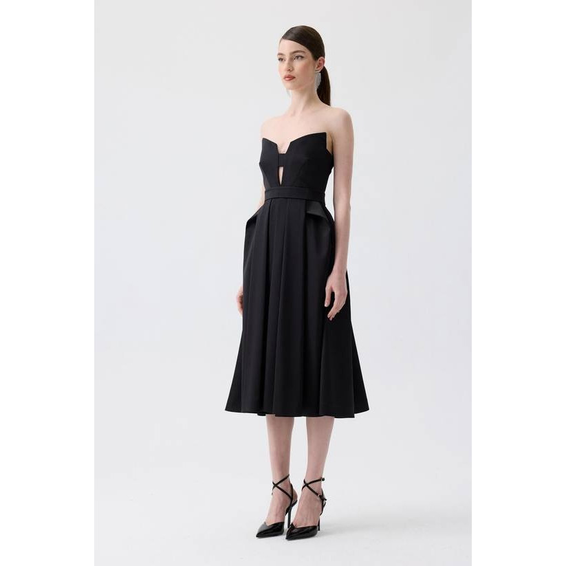英国代购正品04.20 名品KM 女装新款 时尚抹胸长款礼服连衣裙